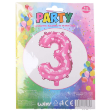 Wiky Lufi rózsaszín, szívekkel szám : 3 party kellék