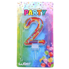 Wiky Tortagyertya csíkos szám : 2 party kellék