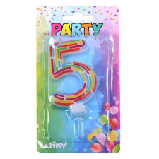 Wiky Tortagyertya csíkos szám : 5 party kellék