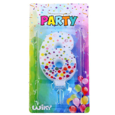 Wiky Tortagyertya pöttyös szám : 6 party kellék