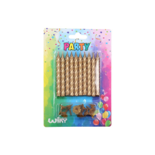 Wiky Tortagyertya tartókkal arany 10db party kellék