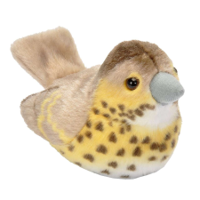 Wild Republic plüss játék, hanggal, éneklő rigó, 15 cm, sárga plüssfigura