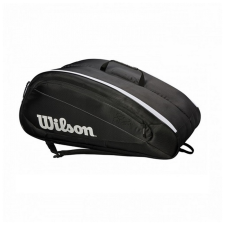 Wilson Fed Team 12 Pack Black/ White tenisztáska tenisz felszerelés