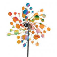 Wind Szélkerék színes 48 cm átmérőjű szélforgó dísz játék földbe szúrható színes kerti dekoráció kerti dekoráció