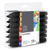 Winsor&Newton ProMarker kétvégű alkoholos filctoll készlet - 12+1 db, Manga Set 1