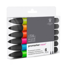 Winsor&Newton ProMarker kétvégű filctoll készlet - 6 db, neon filctoll, marker
