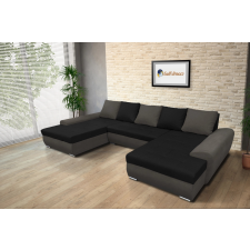  Wixy U Form Kvarcszürke és fekete ágyazható ülőgarnitúra csábító 200x405cm méretben bútor