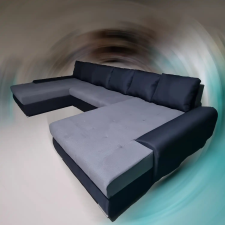 Wixy U Form Szürke – fekete ágyazható ülőgarnitúra csábító 184x345cm méretben bútor