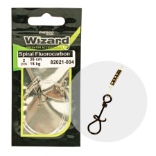 Wizard SPIRÁL KAPOCS 2 FLUOROCARBON ELŐKE 9KG 25CM 2DB/CS horgászkiegészítő