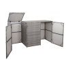Wohnen HWC-E25 3 részes Szemeteskuka tároló polirattan 3x 120 liter szürke