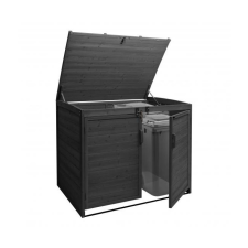 Wohnen Kerti kukatároló fa szemeteskuka tároló 2 db tároló 138x138x105 cm antracit fenyőfából kerti tárolás