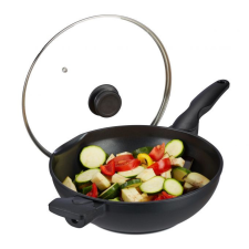 Wok serpenyő fedéllel minden típusú főzőlaphoz 30 cm edény