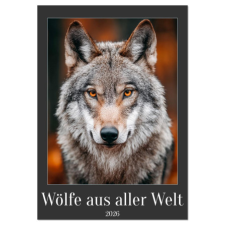  Wölfe aus aller Welt (Tischkalender 2026 DIN A5 hoch), CALVENDO Monatskalender naptár, kalendárium