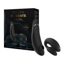 Womanizer Golden Moments - léghullámos csiklóizgatós párvibrátor szett (fekete) vibrátorok