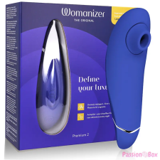 Womanizer Premium 2 - akkus, léghullámos csiklóizgató (kék) izgatók, stimulálók