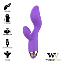WOMANVIBE Donna szilikon vibrátor klitoriszkarral - lila vibrátorok