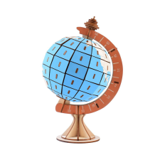 WoodCraft 3D fa mechanikus puzzle - földgömb színes fajáték