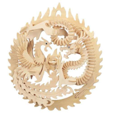 WoodCraft 3D fa mechanikus puzzle - Főnix és sárkáy fajáték