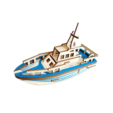 WoodCraft 3D fa mechanikus puzzle - hajó színes fajáték