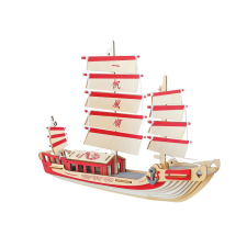 WoodCraft 3D fa mechanikus puzzle - japán vitorlás fajáték