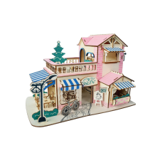WoodCraft 3D fa mechanikus puzzle - kávézó fajáték