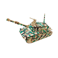 WoodCraft 3D fa mechanikus puzzle - nagy tank színes fajáték