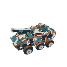 WoodCraft 3D fa mechanikus puzzle - páncélozott jármű színes fajáték