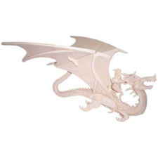 WoodCraft 3D fa mechanikus puzzle - sárkány és lovag fajáték