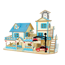 WoodCraft 3D fa mechanikus puzzle - tengerparti szállás fajáték