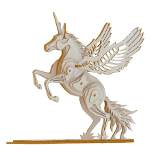 WoodCraft 3D fa mechanikus puzzle - Unikornis fajáték