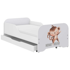 Wooden Toys MIKI gyerekágy 140x70cm matraccal és ágyneműtartóval - Majmóca ágy és ágykellék