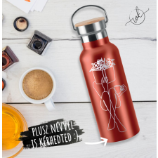 WoodKraft Thermopalack 500ml piros - Könyves mintával termosz