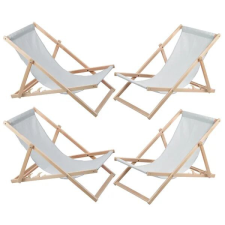  Woodok bükk napozóágy szett 4db, világosszürke kerti bútor