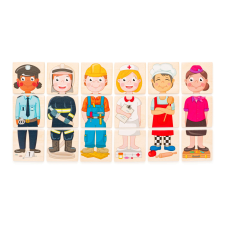 Woodyland Fa kocka kirakó - Emberek és munkák puzzle, kirakós