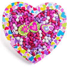 Woodyland Szív alakú fa gyöngyfűző szett (90213) (WD90213) kreatív és készségfejlesztő