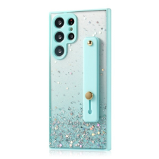 Wooze Apple iPhone 11, Szilikon tok, közepesen ütésálló, kézpánttal, színátmenetes, csillogó minta, Wooze Strap Star, mintás/menta tok és táska