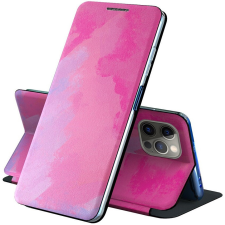 Wooze Apple iPhone 13 Pro, Oldalra nyíló tok, stand, festék minta, Wooze Flashy Colors, színes/rózsaszín tok és táska