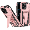 Wooze Apple iPhone 14 Pro Max, Műanyag hátlap védőtok szilikon belső, közepesen ütésálló, kitámasztóval, Wooze Supportive Care, vörösarany