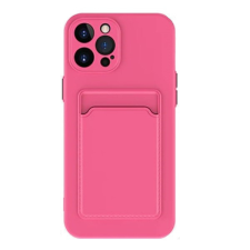 Wooze Apple iPhone 14 Pro Max, Szilikon tok, kártyatartóval, Wooze Card Slot, magenta tok és táska