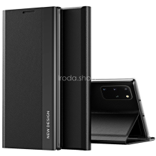Wooze Apple iPhone 15, Oldalra nyíló tok, stand, Wooze Silver Line, fekete tok és táska