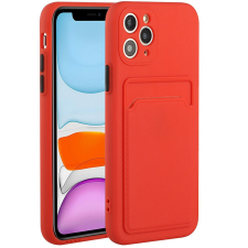 Wooze Apple iPhone 15 Plus, Szilikon tok, kártyatartóval, Wooze Card Slot, piros tok és táska