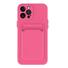 Wooze Apple iPhone 15, Szilikon tok, kártyatartóval, Wooze Card Slot, magenta (139493) tok és táska