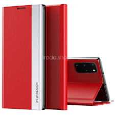 Wooze Apple iPhone 16 Plus, Oldalra nyíló tok, stand, Wooze Silver Line, piros tok és táska