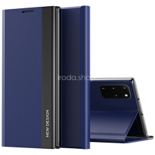 Wooze Apple iPhone 16 Plus, Oldalra nyíló tok, stand, Wooze Silver Line, sötétkék tok és táska