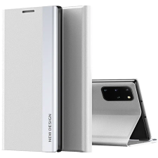 Wooze Apple iPhone 16e / 17e, Oldalra nyíló tok, stand, Wooze Silver Line, világosszürke tok és táska