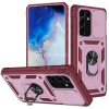 Wooze Apple iPhone XS Max, Műanyag hátlap védőtok és előlapi keret, szilikon belső, közepesen ütésálló, kamera védelem, telefontartó gyűrű, Wooze Military Armor, piros/rózsaszín
