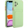 Wooze Card Slot szilikon tok kártya tartóval Samsung Galaxy A51 világoszöld