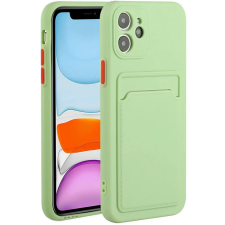 Wooze Card Slot szilikon tok kártya tartóval Samsung Galaxy A51 világoszöld tok és táska