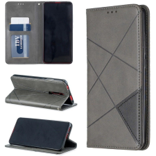 Wooze Huawei P50 / P50E, Oldalra nyíló tok, stand, geometria minta, Wooze DesignBook, szürke tok és táska