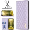 Wooze Oppo Find X5 Pro, Oldalra nyíló tok, stand, kártyatartóval, 3D rombusz minta, Wooze Pillow, lila